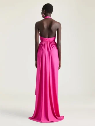 Drapiertes Jersey-Kleid mit Neckholder