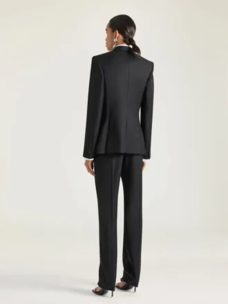 Einfädige gestreifte Jacke aus Wolle