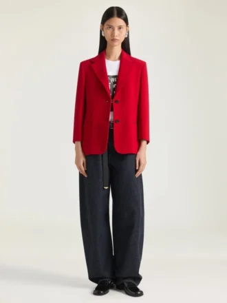 Einreihige Jacke aus Crêpe Cady