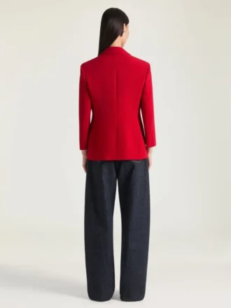 Einreihige Jacke aus Crêpe Cady