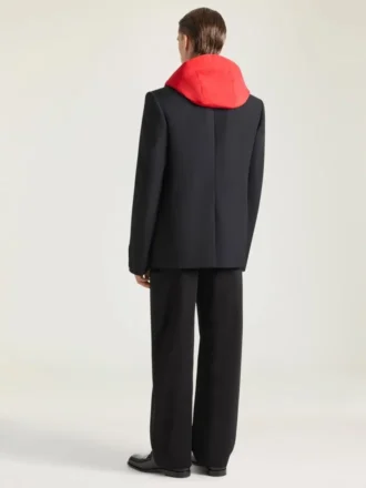 Einreihige Jacke in regulärer Passform aus Wolle