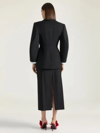 Einreihige Kokonjacke aus Wolle und Mohair