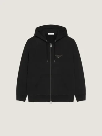 Fleece-Hoodie mit Reißverschluss und GIVENCHY-Stempel-Print