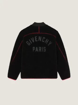 Fleecejacke mit Couture-Naht und „Givenchy Paris“-Stickerei