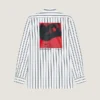 Gestreiftes Hemd aus Popeline mit surrealistischem Print