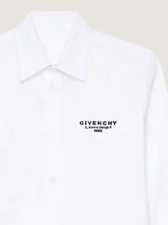 Hemd aus Baumwollpopeline mit gesticktem Givenchy-Stempel
