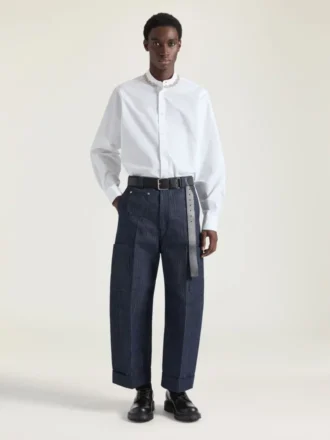 Hemd aus Baumwollpopeline mit Kristallstickerei