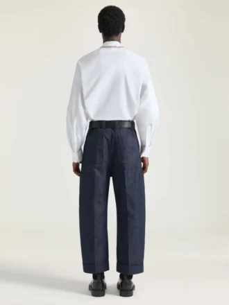 Hemd aus Baumwollpopeline mit Kristallstickerei