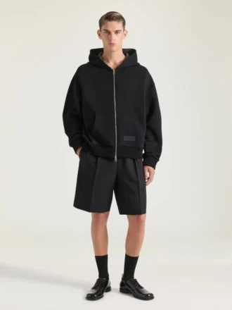Hoodie mit Reißverschluss und Couture-Naht aus Scuba