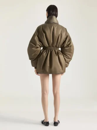 Hourglass-Bomberjacke mit Reißverschluss und Schalkragen aus Nylon