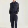 Aviator-Blouson aus Materialmix