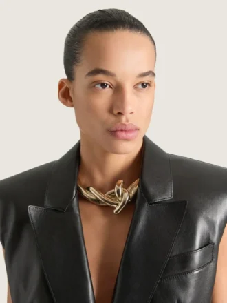 Kettenglied-Torque-Halskette aus Metall