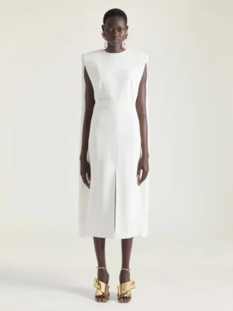 Kleid aus Crêpe Cady mit Cape