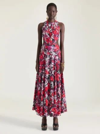 Kleid mit Schlitzen und Blumenprint