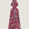 Kleid mit Schlitzen und Blumenprint