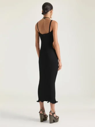 Kleid mit seitlichen Schlitzen aus Rippstrick