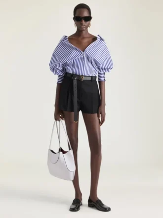 Kleine Facet-Tasche aus genarbtem Leder