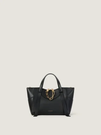 Kleine Snatch-Tasche aus genarbtem Leder