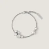 Kristall-Perlen-Armband-Halskette aus Metall, Kristallen und Perlen
