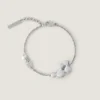 Kristall-Perlen-Armband-Halskette aus Metall, Kristallen und Perlen