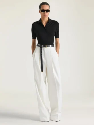 Kürzliches Polohemd aus Strick mit Second-Skin-Effekt