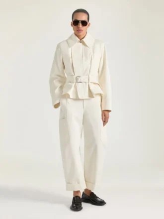 Kurze Cargohose im Kokon-Stil aus Baumwolle und Wolle