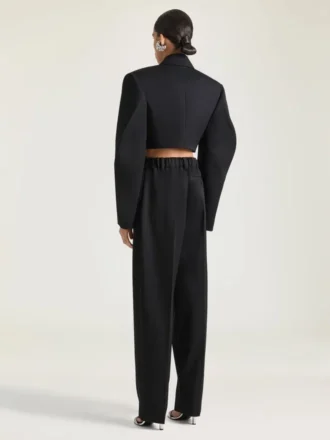 Kurze Cocoon-Jacke aus Wolle