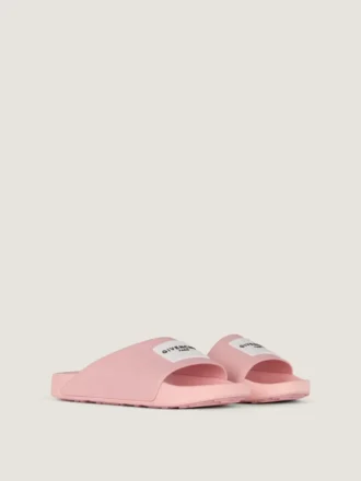 Label-Flache Pantoletten aus Gummi