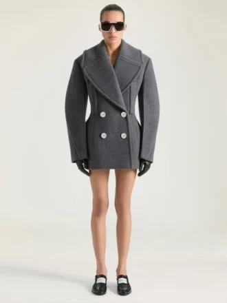 Cocoon-Peacoat aus Wolle