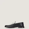 Label-Loafer aus Leder und Canvas