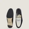 Label-Loafer aus Leder und Canvas