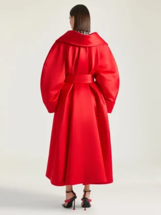 Langer Cocoon-Mantel aus Satin