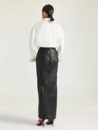 Langer Wickelrock aus Leder