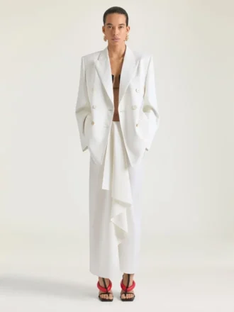 Zweireihige Jacke aus Wolle und Mohair