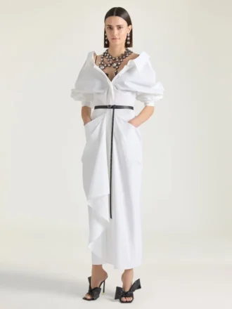 Doppelgürtel aus genarbtem Leder