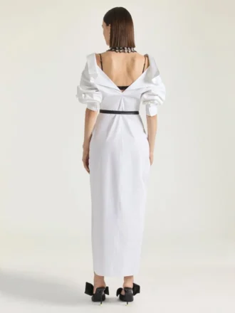 Langes Hemdkleid mit Schlitzen aus Popeline