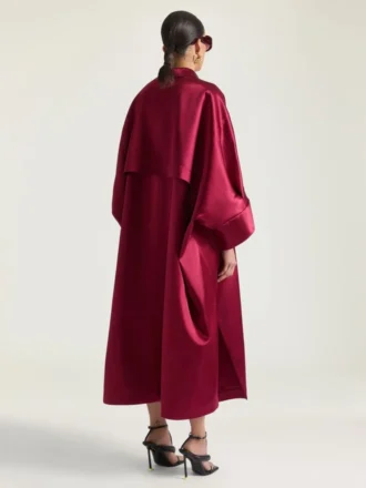 Langes Kokonkleid aus Satin