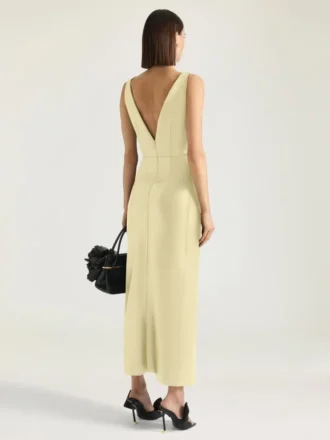 Langes Wickelkleid aus Leder