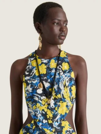 Lucky Charms Halskette aus Seide, Metall und Emaille