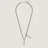 Lucky Charms-Halskette aus Leder und Metall Lucky Charms-Halskette aus Leder und Metall