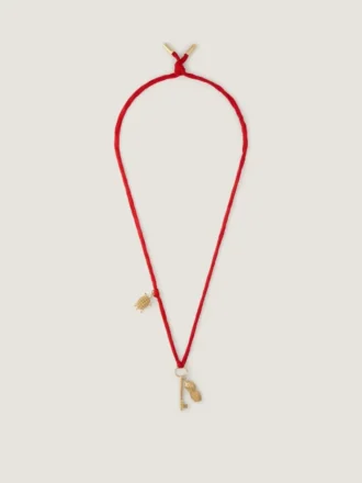 Lucky Charms-Halskette aus Seide und Metall