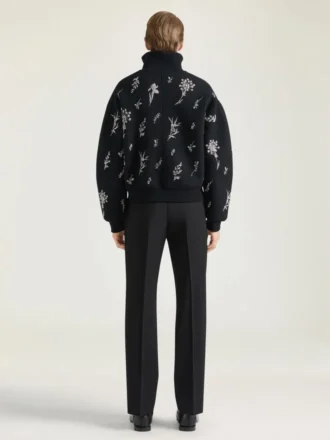 Maßgeschneiderte Hose mit geradem Bein aus Wolle und Mohair