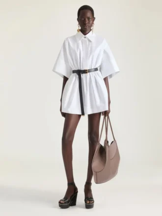 Medium Facet Tote Bag aus genarbtem Leder