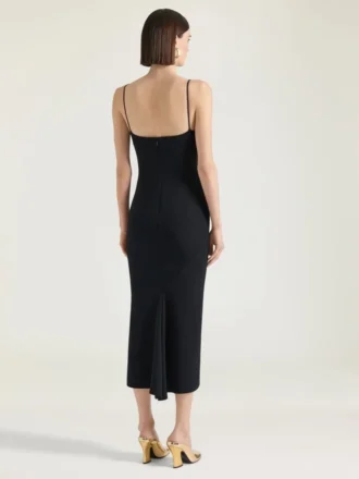 Midi-Kleid aus Crêpe Cady