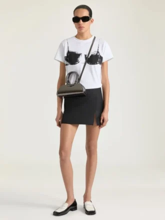 Mini-Antigona-East-West-Tasche aus Leder mit Spiegeleffekt