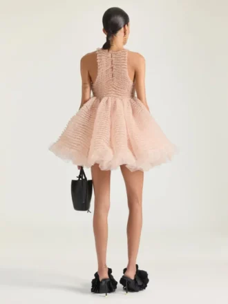 Mini-Babydoll-Kleid mit Nylon-Rüschen