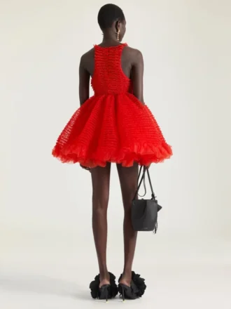 Mini-Babydoll-Kleid mit Nylon-Rüschen