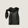 Mini-Bustierkleid aus Nappaleder mit Schleife