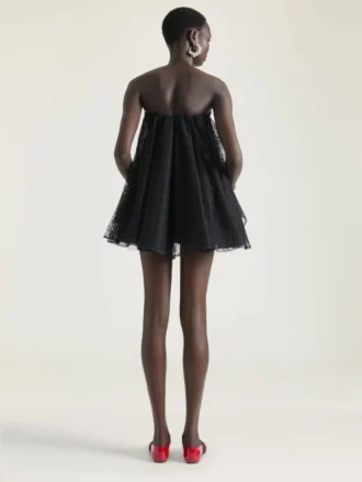 Mini-Bustierkleid aus Spitze mit Cape