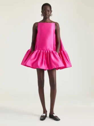 Mini-Kleid mit Rüschen aus Satin